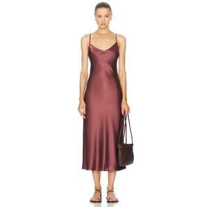 SABLYN silk Taylor V Neck Bias Cut Dress in Cimarron Large